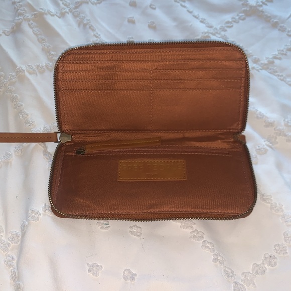 Free People Brown Vegan Leather Wristlet Wallet - Picture 4 of 5